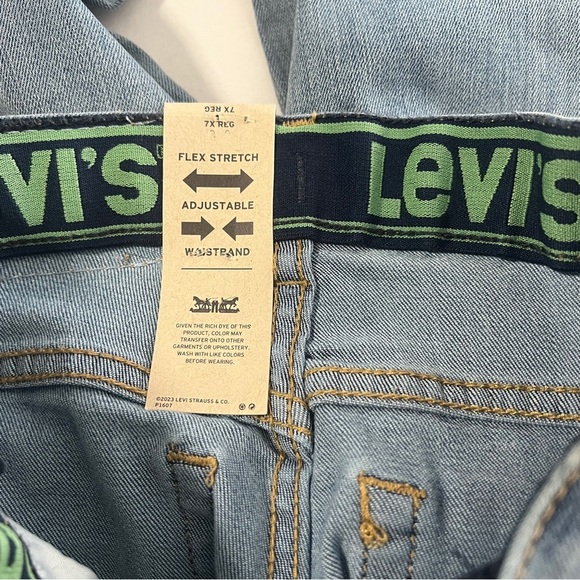 Levi's 511 Boy 7X Regular NWT Slim Stretch Adj Waist ECO Performance Denim Jeans - Picture 6 of 9